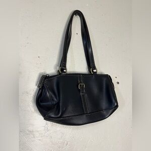 Vintage Elegant Black Leather Handbag